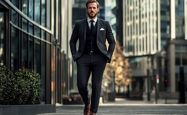 Look 4: Three-Piece Suit with a Modern Edge