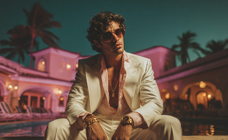 Look 2: Miami Vice Party Style