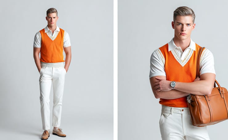 Men’s 90s Fashion Twist: Polo Vest Refinement