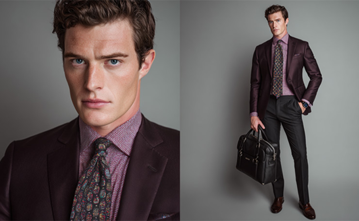 Executive Retro: 1970s Suit Mixed with Smartwatch & Modern Business Gear